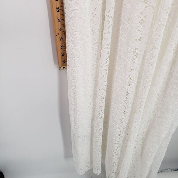 Baltic born Venice lace maxi Dress Womens Size Medium Short Sleeve V Neck V Back - Picture 9 of 13